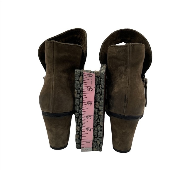 Bueno Brown Leather Block Heel Side Zip Ankle Boots Size 39 Women's - Picture 8 of 10